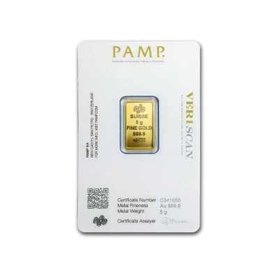 5 gram Gold Pamp Suisse Veriscan Fortuna Bar