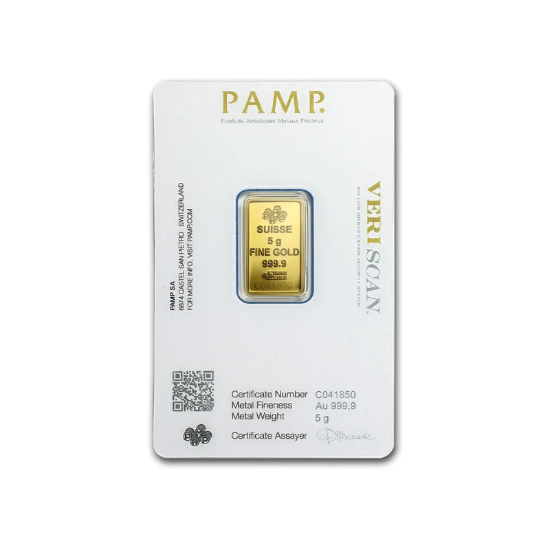 5 gram Gold Pamp Suisse Veriscan Fortuna Bar